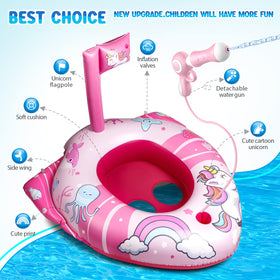 HopeRock unicorn pool float sized 31.5 by 33.8 inches for kids