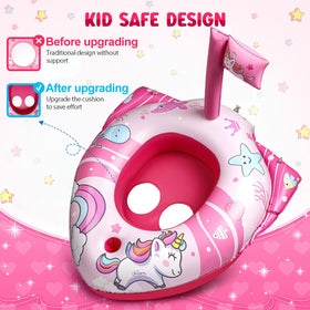 HopeRock unicorn pool float with four independent valves for stability