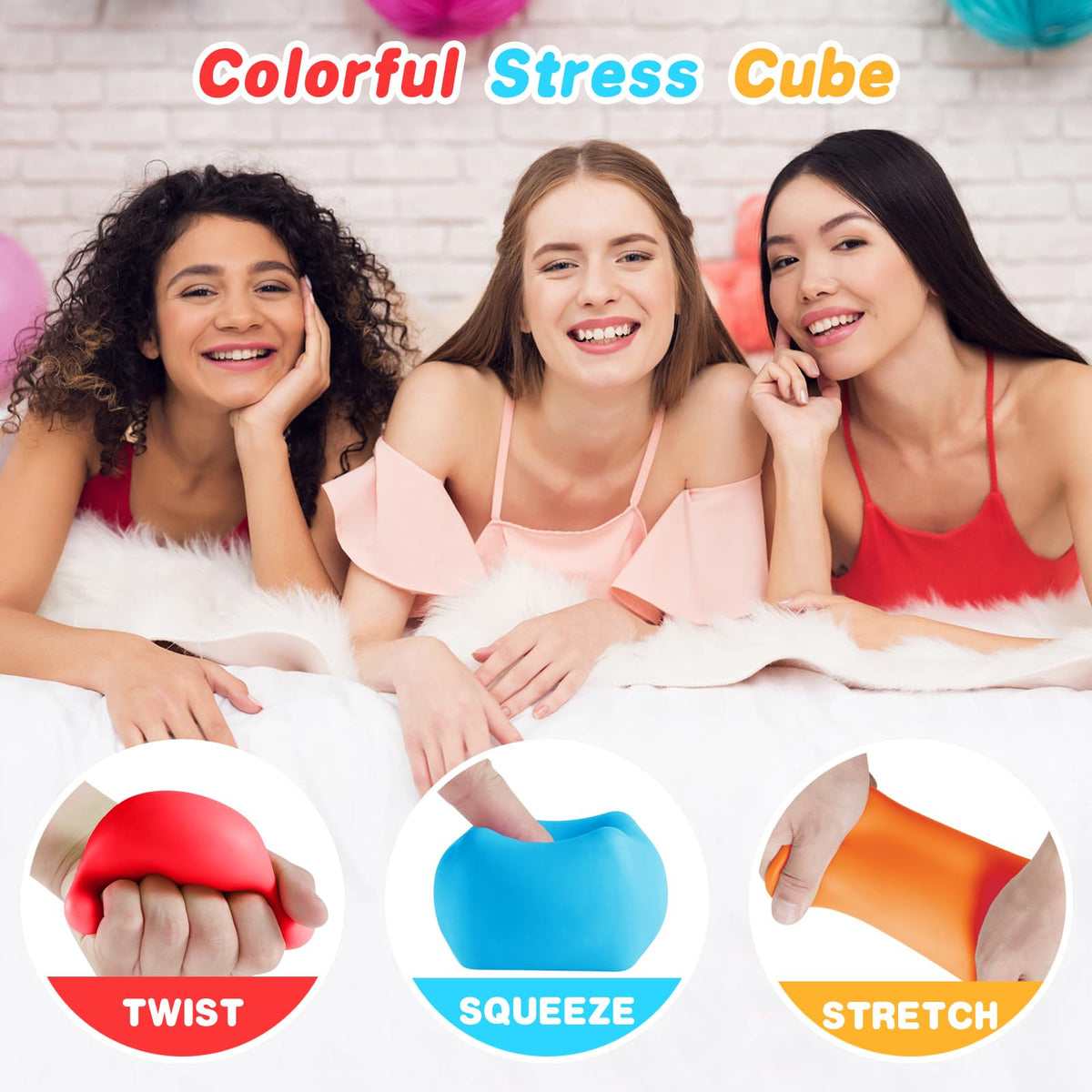 Hopihy fast rebound stress cubes for quick relief and hygienic washing.