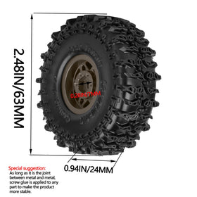 HopsupRC 1.0-inch tire with textured surface for better traction.