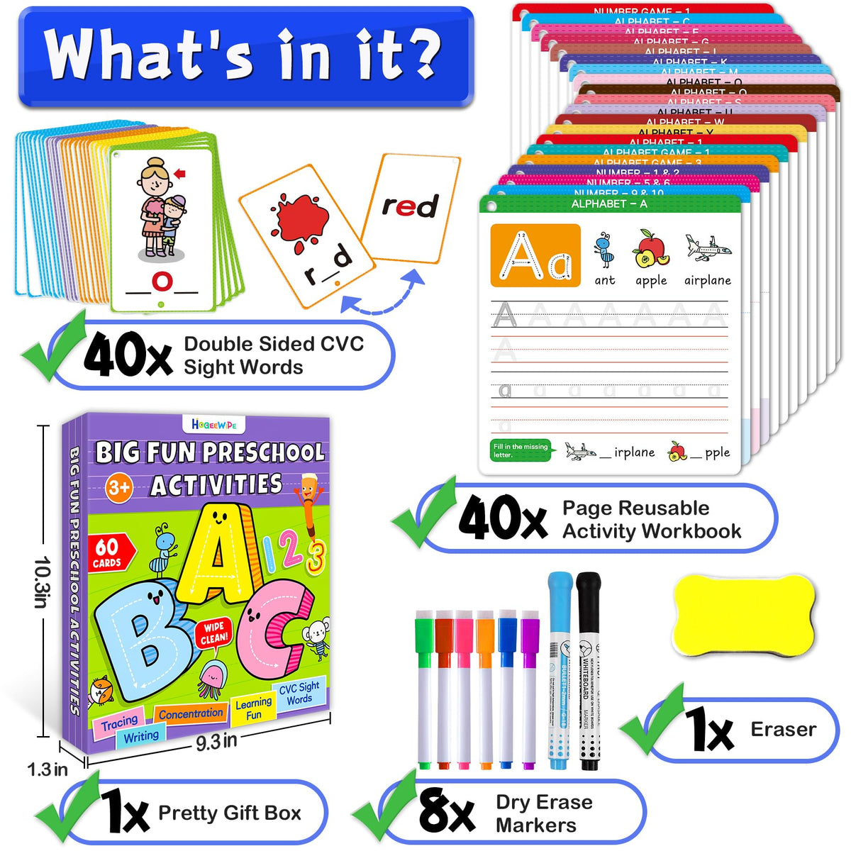 HOQEEWIPE alphabet and numbers activity for foundational literacy