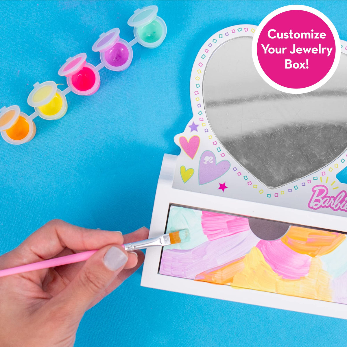 Barbie elastic cording and sticker sheet for easy decorating.