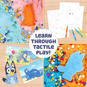 Bluey coloring stickers and posters to boost fine motor skills.