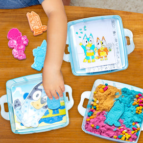 Bluey scratch coin activity reveals hidden designs during play.