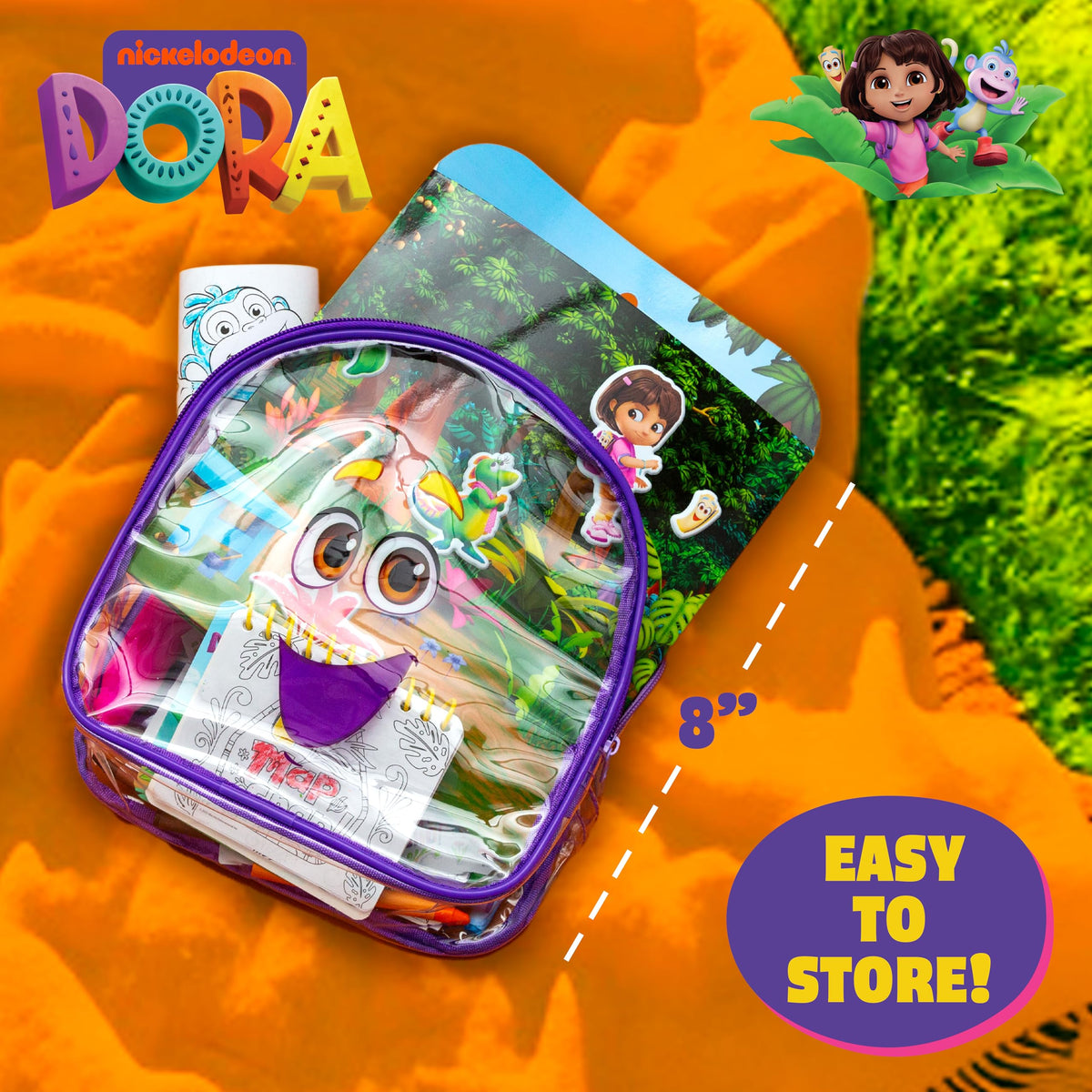 Dora sticker sheet highlights quick decorating ideas for kid crafts.