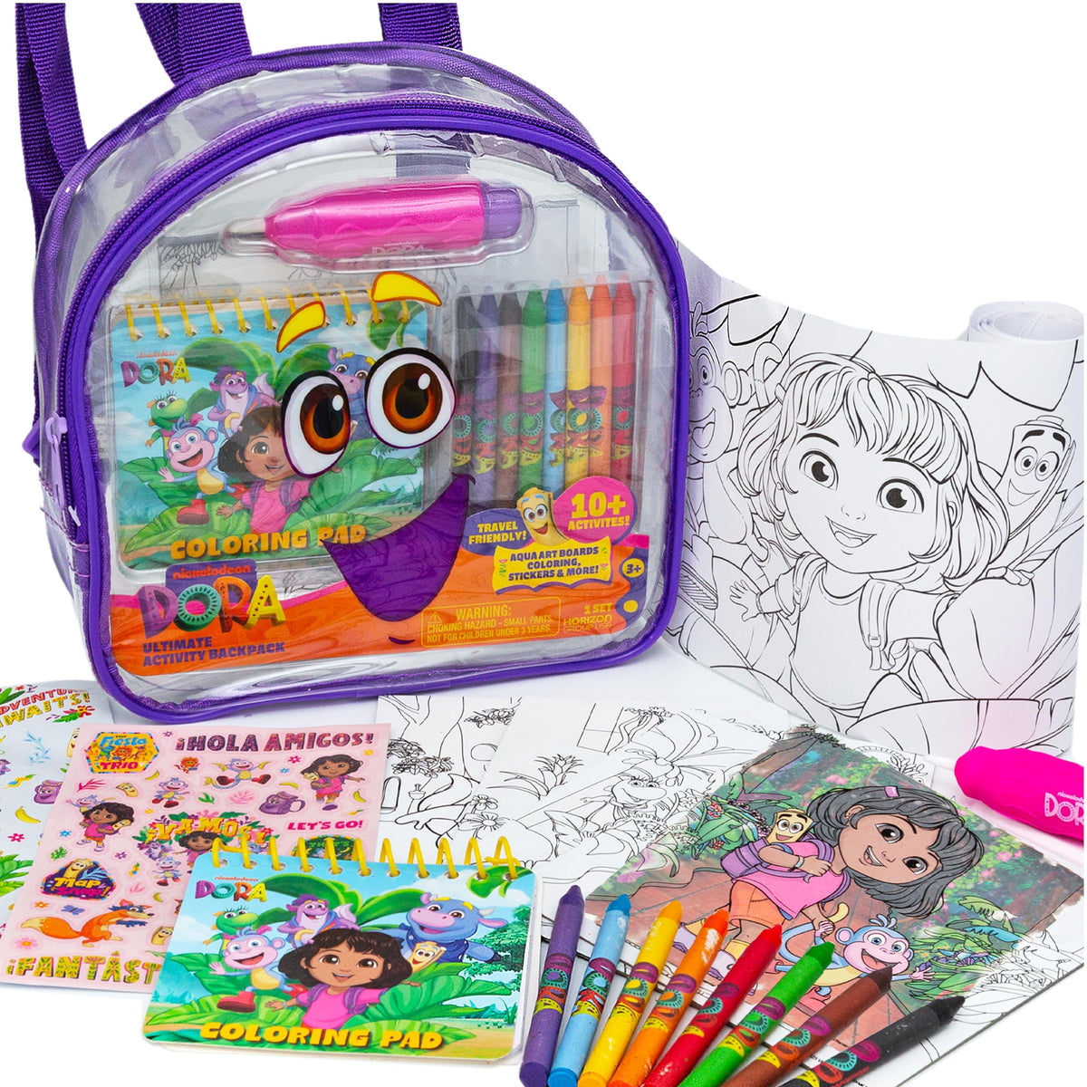Dora Ultimate Backpack front view showcasing travel-friendly design for kids on adventures.