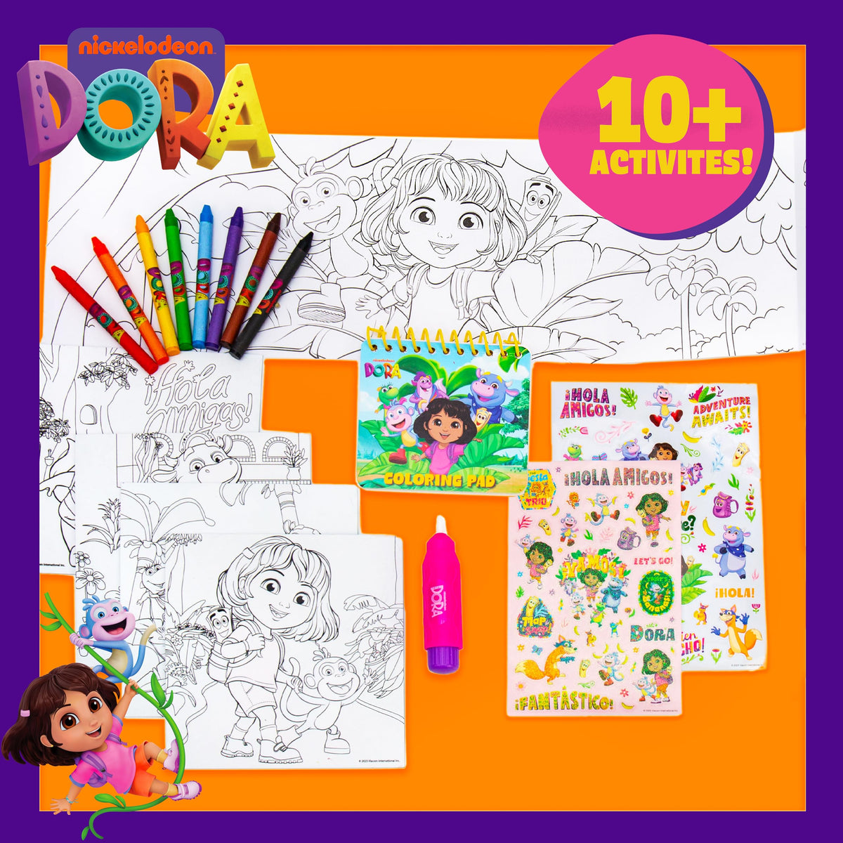 Dora Ultimate Backpack open inside shows organized space for on-the-go activities.
