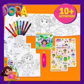 Dora Ultimate Backpack open inside shows organized space for on-the-go activities.