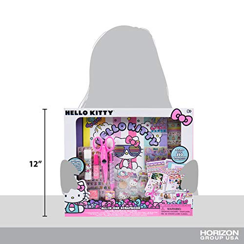 Glitter glue and mini pen for shiny details on Hello Kitty pages