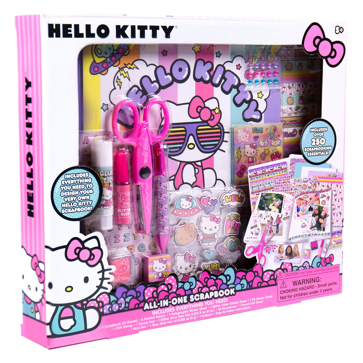 Plastic scissors for kid-friendly crafting in Hello Kitty kit