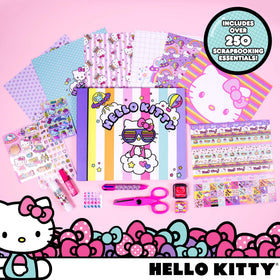 Hello Kitty scrapbook open pages showing memory-filled layouts from Horizon Group USA