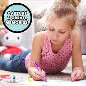 Sticker sheets and gemstones add sparkle to Hello Kitty scrapbook pages