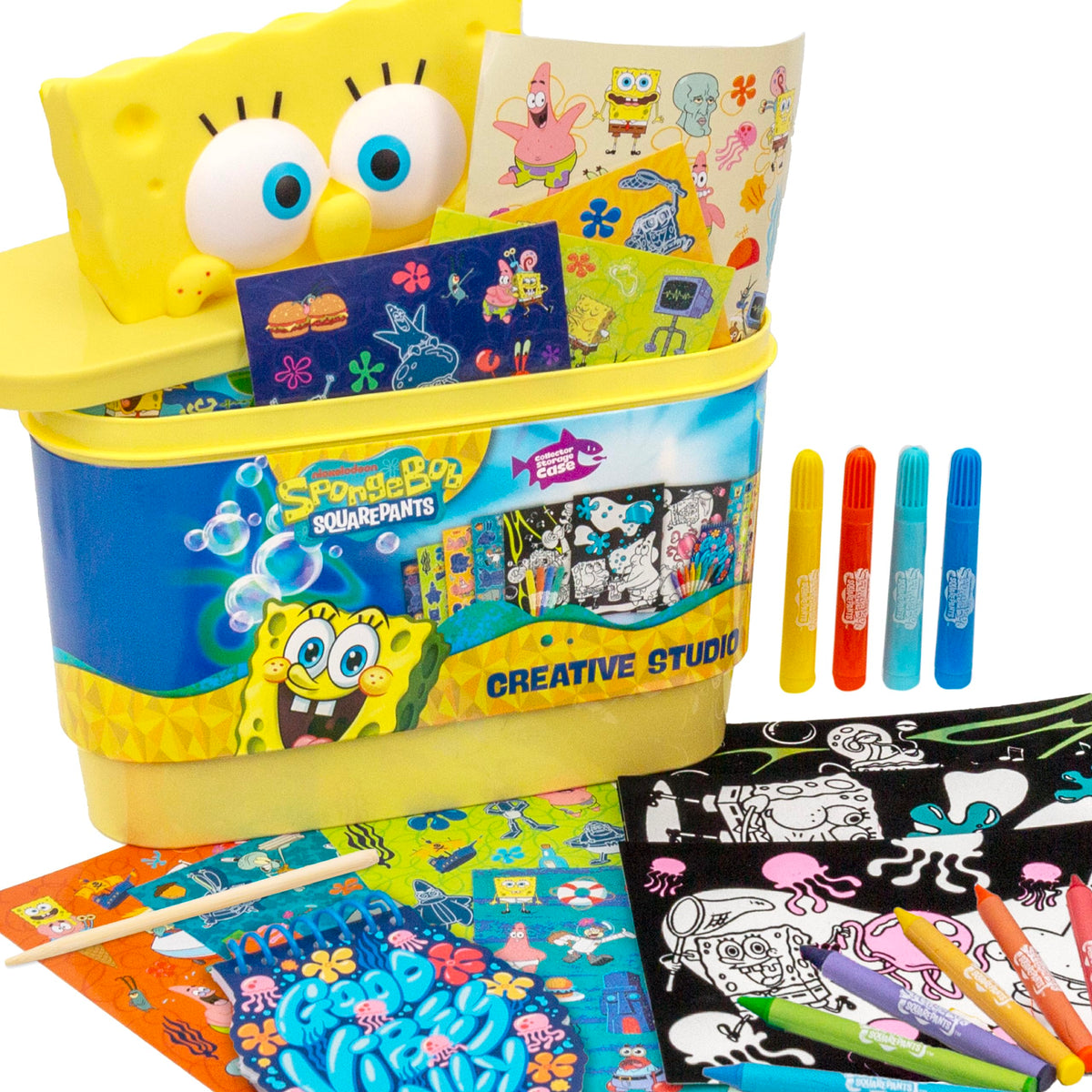 Horizon Group USA Sensory Slime Studio SpongeBob collector case organized on the go
