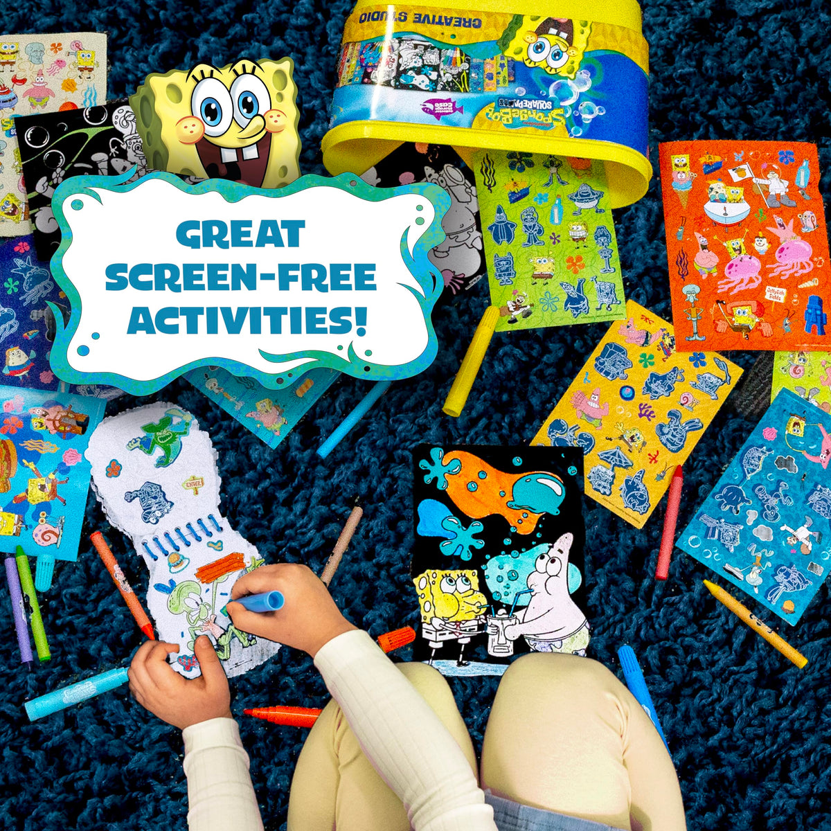Horizon Group USA Sensory Slime Studio glitter sticker sheets for Bikini Bottom scenes