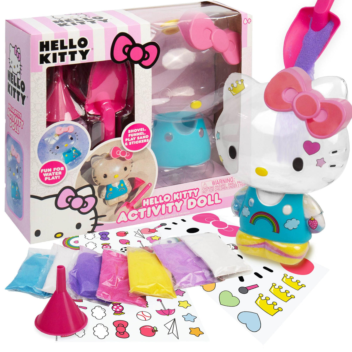 Horizon Hello Kitty Activity Doll sand art container for tactile play and fine motor skill practice.