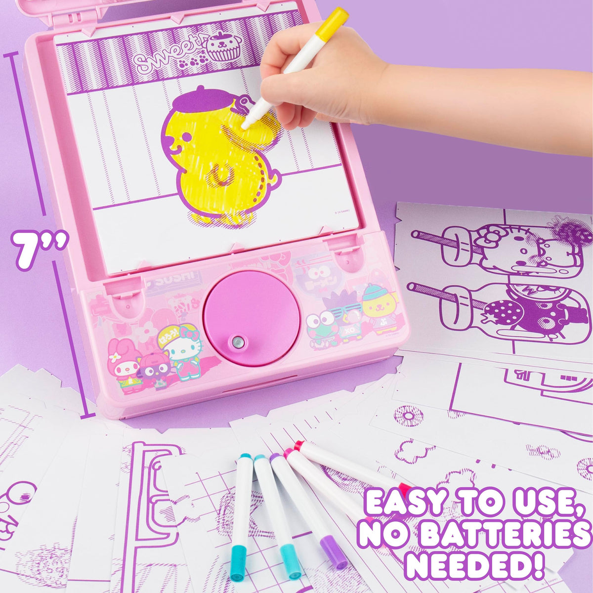 Drawing pad keeps artwork flat during coloring sessions