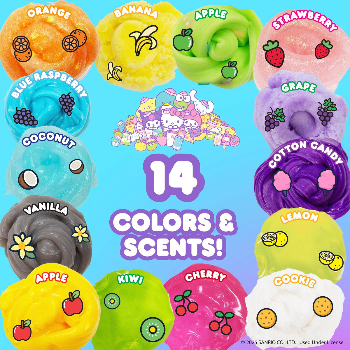 Horizon scented slimes display five textures for tactile exploration and creativity.