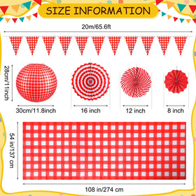 Hortsun red gingham pennants banner adds festive color to celebrations.