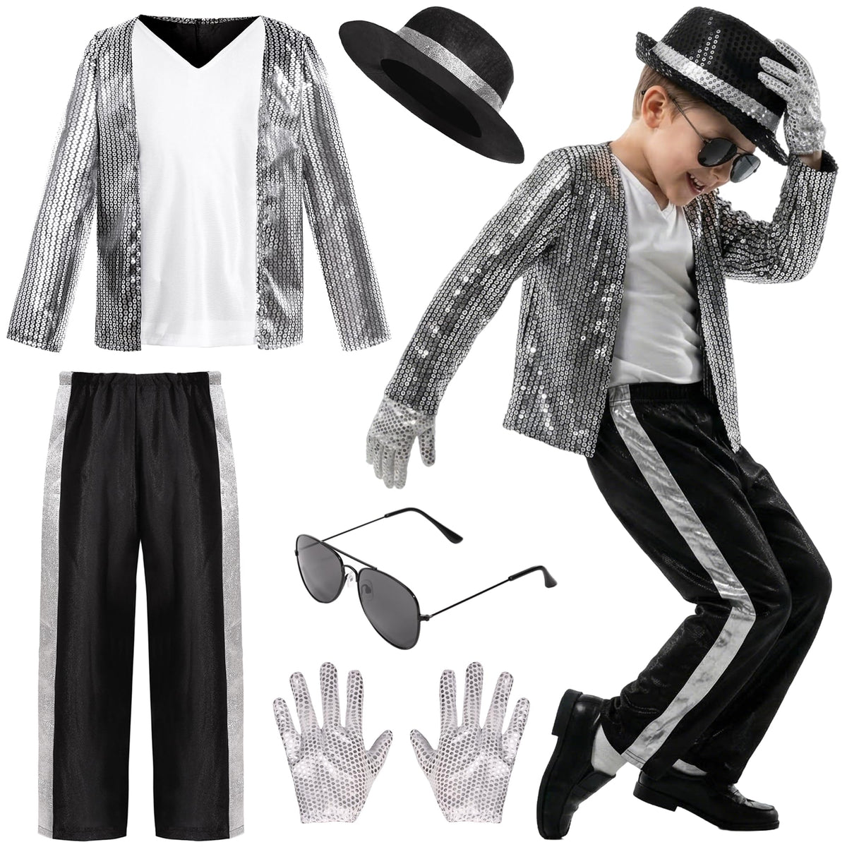 HORTYZON Kids Dance Star shirt sequin glitters for standout stage performances.