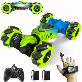 HOSHIPLAY gesture RC car green front view for fast, responsive play
