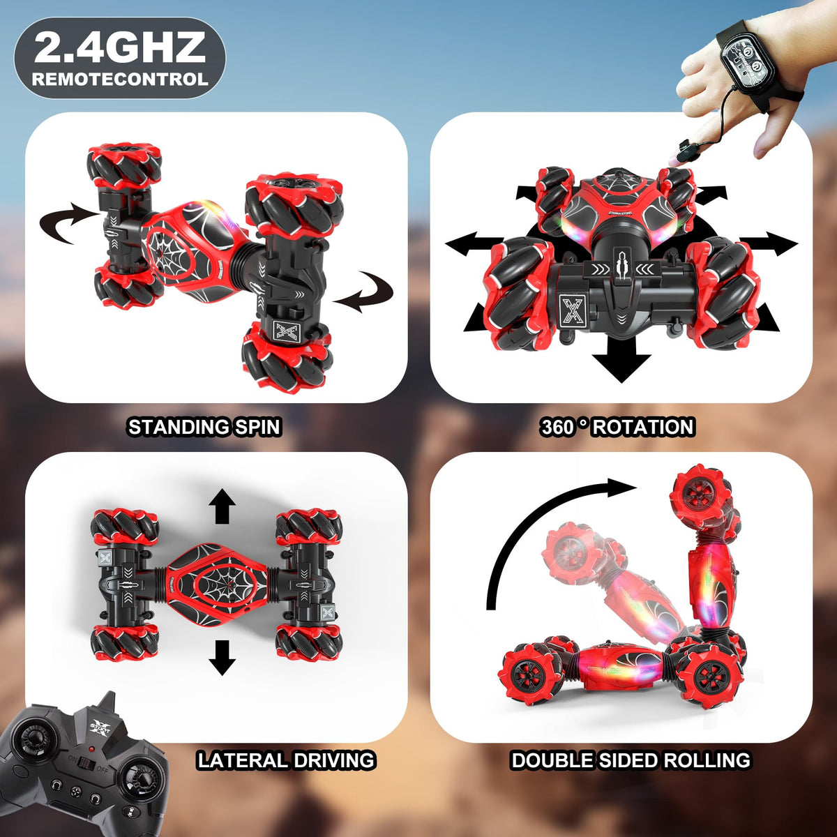 HOSHIPLAY Gesture RC Car Red drift action for high-speed stunts