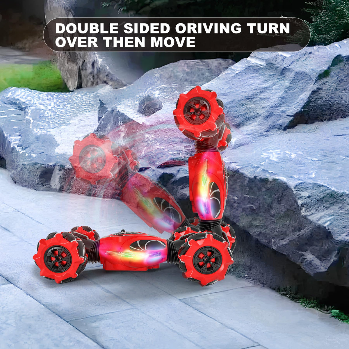 HOSHIPLAY Gesture RC Car Red LED lights enhance nighttime racing