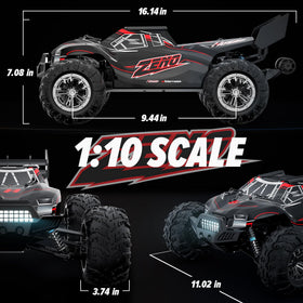 Hosim 1/10 RC Car sturdy chassis and suspension for rough terrain