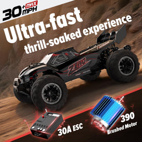 Hosim 1/10 RC Car side view with 4x4 tires for tough terrains