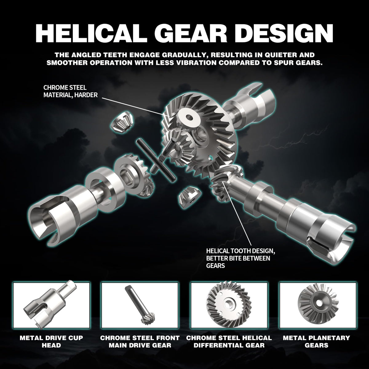 Hosim RC truck showcases durable chrome steel gears for heavy off-road bashing