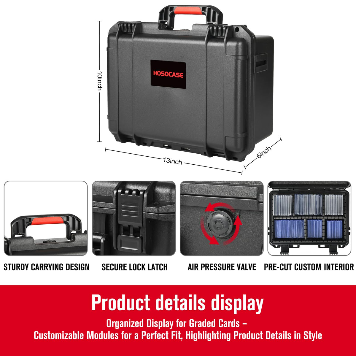 HOSOCASE durable PP construction offers rugged protection for valuable cards.