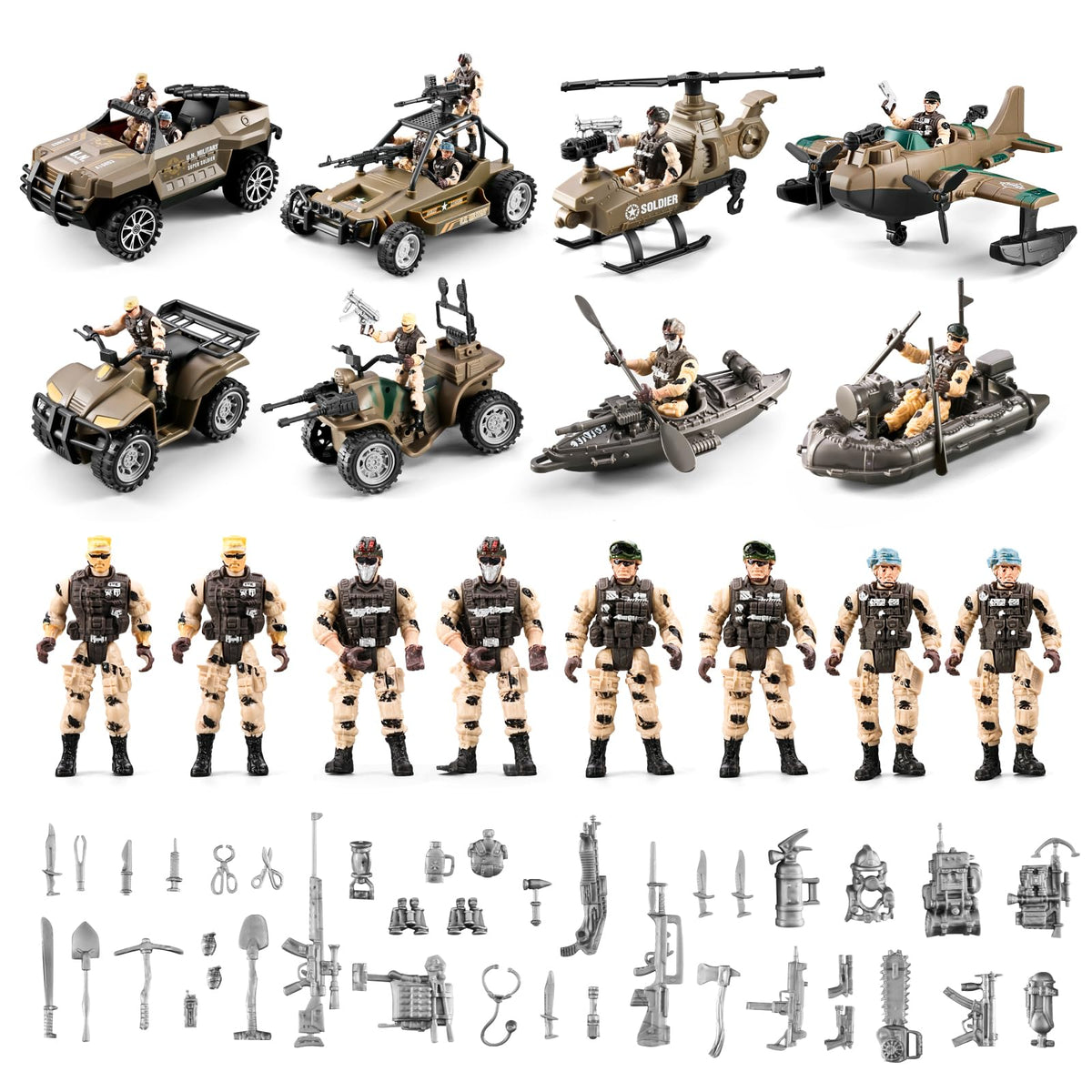 HOSPONY army helicopter visual for dynamic aerial play and missions
