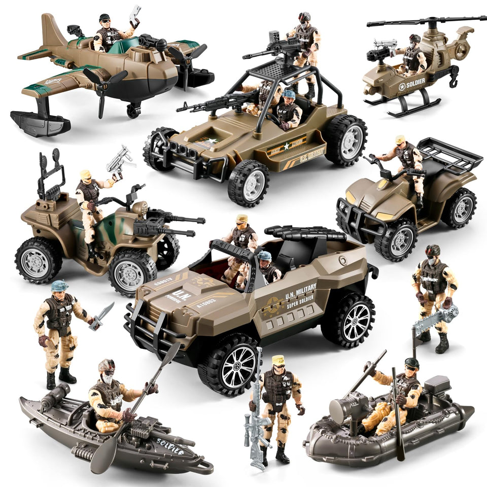 HOSPONY 56-in-1 army set truck with figures for action play and battles
