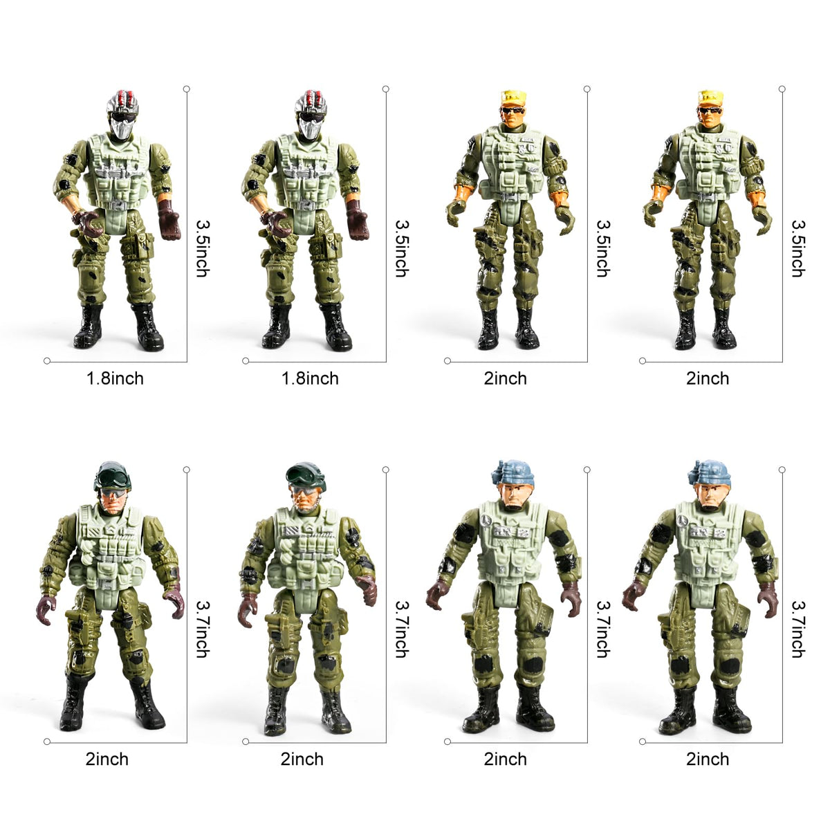 HOSPONY 58-in-1 army toy set motorcycle for fast action