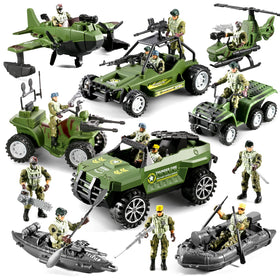 HOSPONY 58-in-1 army toy set truck for action packed play