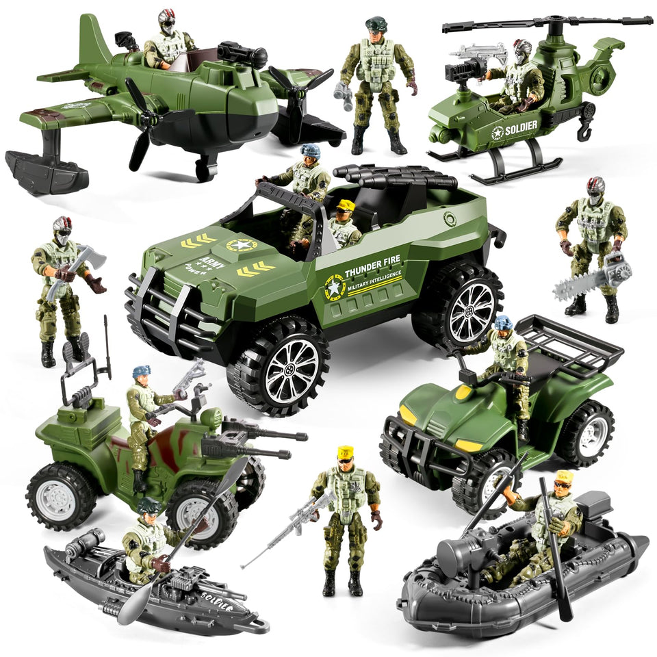 HOSPONY 78-in-1 army men military truck for imaginative play