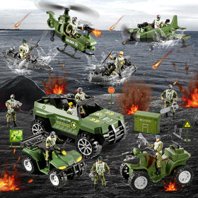 HOSPONY 78-in-1 army men motorcycle for fast chase scenarios