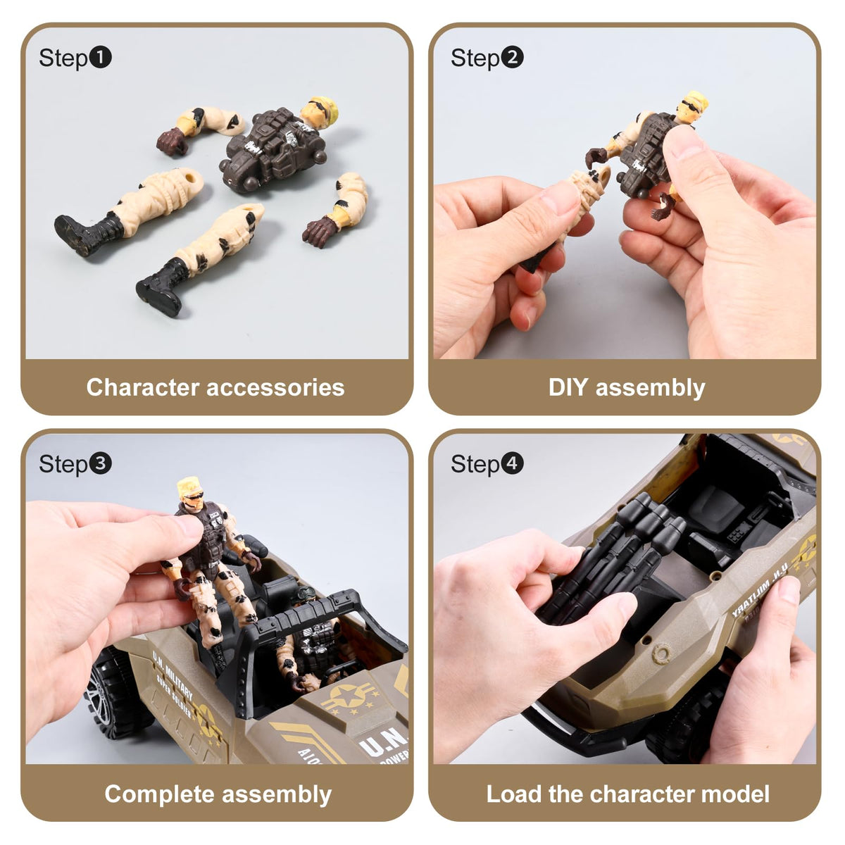 HOSPONY 4-inch army figures with camo and poseability