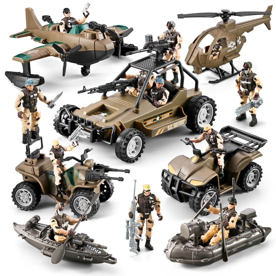 Hospony army truck image: durable play vehicle for imaginative battles.