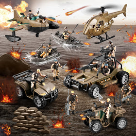 Hospony soldier figures image: 4-inch action figures with camo detail for battle setups.