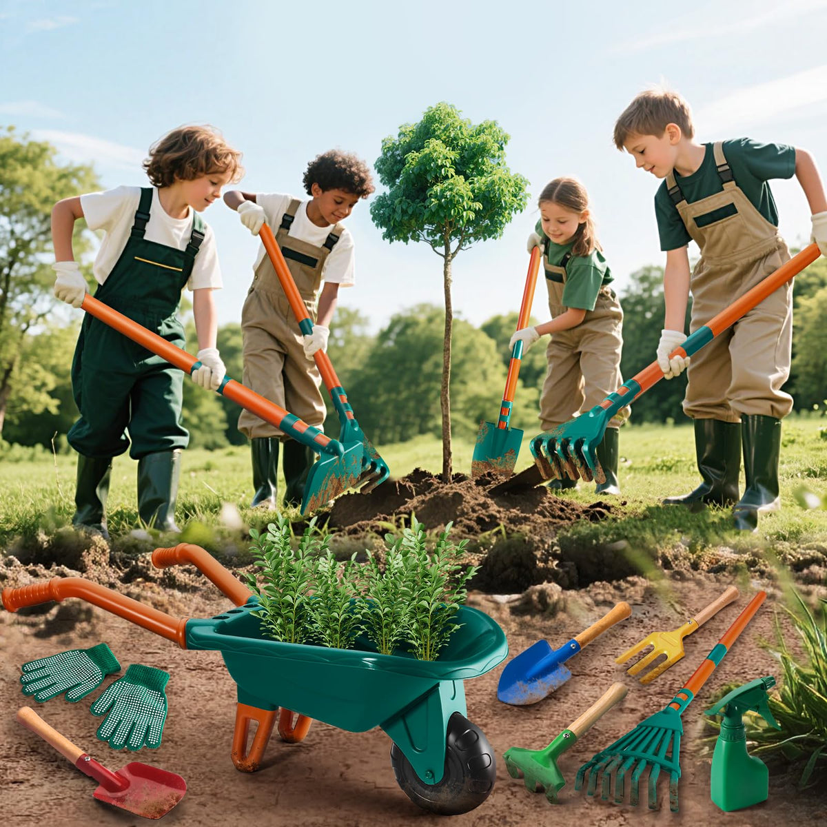 HOSPONY small-handle tools for detailed gardening tasks by children