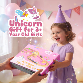 Hot Bee Gift-ready unicorn train set is ideal for birthdays.