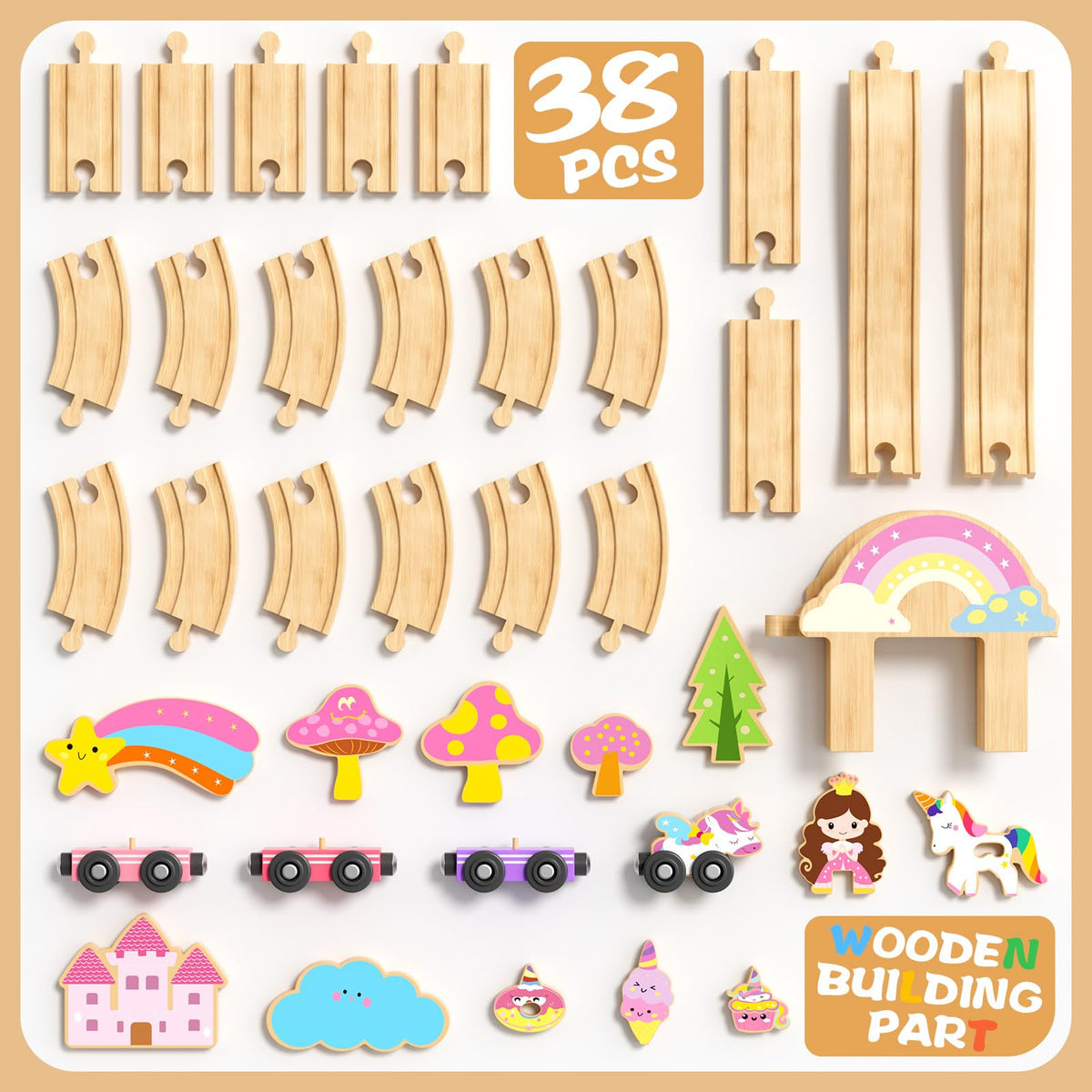 Hot Bee Unicorn Train Set supports creative storytelling and social play.