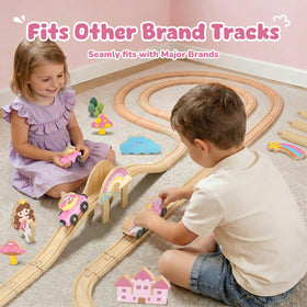 Hot Bee Expandable wooden track lets kids create bigger unicorn adventures.