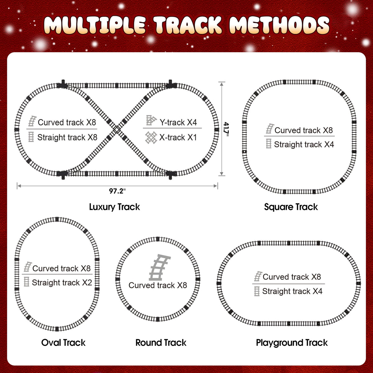 Hot Bee track assembly with Y-shaped and cross tracks for custom railways