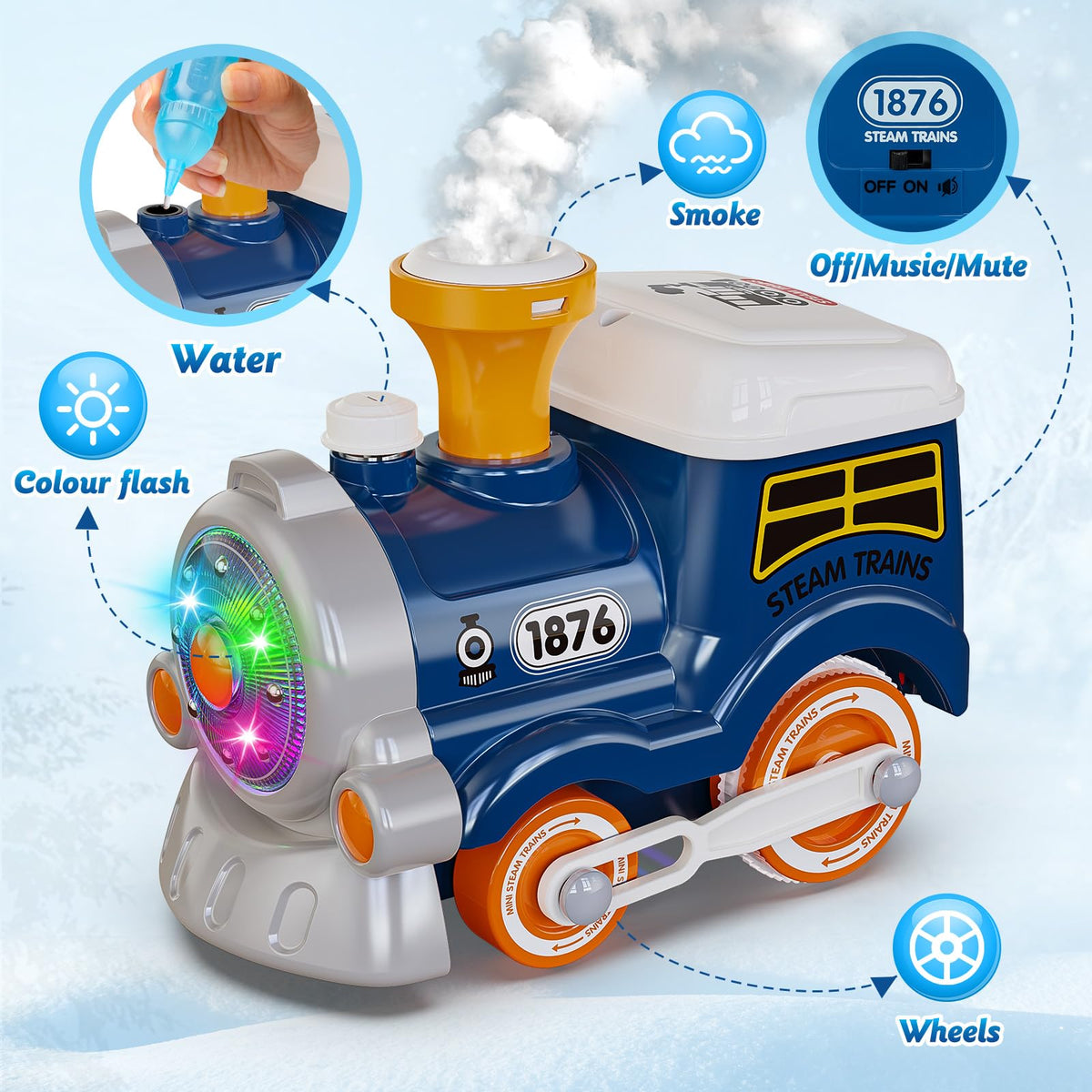 Hot Bee train set fire truck car adding color and excitement to playtime.