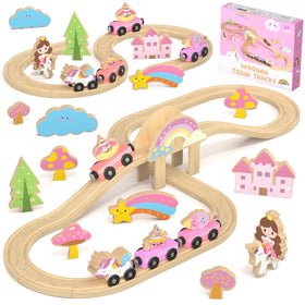 Hot Bee Unicorn Train Set with pink track sparks imaginative play.