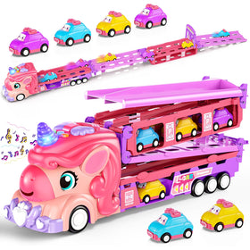 Hot Bee unicorn truck transforms for exciting two-lane play.