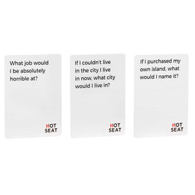 Hot Seat players anonymously answering and guessing the writer