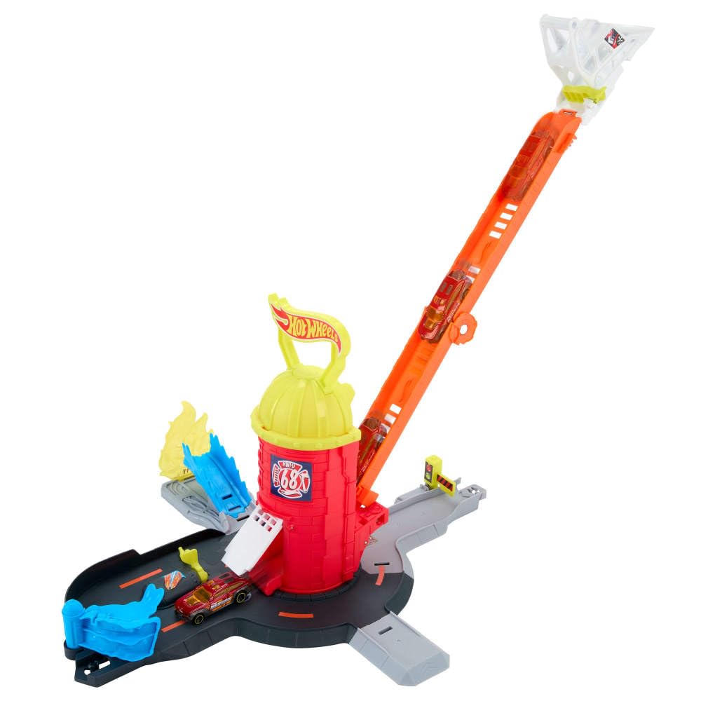 Hot Wheels 1:64 scale fire truck supports authentic storytelling during playtime.