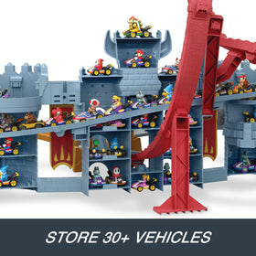 Storage space shows capacity for 38 vehicles on the set.